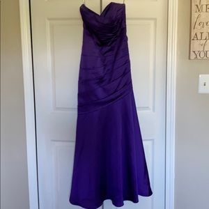 Strapless satin dress